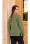 Women's Knitwear Soft Oversized Crew Neck Ribbed Hair Braid Detailed Homy Sweater - 4