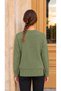 Women's Knitwear Soft Oversized Crew Neck Ribbed Hair Braid Detailed Homy Sweater - 5
