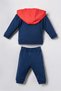 Baby Boy Printed Cardigan Tracksuit Set 6-36 Months Navy Blue - 4