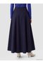 Alita City Lcw Modest Navy Blue Poplin Plain Midi Women's Skirt with a Difference - 4