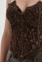 Women's Lace Fabric Corset with Padded Chest and Lace-Up Back Design - 6