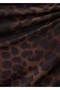 Hayvan desenli drape elbise - 7