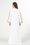 Moroccan Embroidered Satin Kaftan Dress with a Waist Belt - قفطان ساتان نسائي - 3