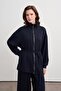 Women's Belted Sweat Pants Set Navy Blue - 3