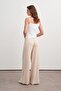Women's Belted Sweat Pants Set Beige - 5
