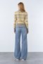 Women's Striped Zippered Wool Knitwear Cardigan - 5