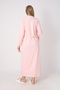 Maternity Nightgown and Robe Set – Maternity Set, Patterned Robe and Nightgown with Lace Collar - 3