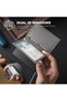 حافظة جلدية مع نافذة مزدوجة لبطاقة الهوية، محفظة واقية من تقنية RFID، تفتح تلقائيًا - 3
