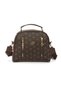 Women's Patterned Daily Crossbody Bag – Black - Beige - Brown with Gold Zipper Detail - 6