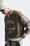 Contrast Collar Oversize Sweatshirt - 4