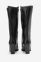 Women's High Heeled Pointed Toe Zippered Boots Real Leather Dorian Black - 5