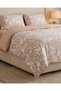 Beige 4 Piece Floral Printed Comforter Set (King Size) - 5