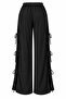 Black Side Slit Trousers with Tie Detail - 2Y3528 - 2