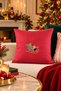 Premium Embroidered Cushion Cover - Artdeco Red Sleigh - 43*43 cm - Pnk001