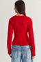 Women's Red Double Breasted Button Detailed Mercerized Knitwear Blouse Tk261141 60286609 - 8