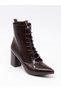 Pres 1037 Brown Krşk Patent Leather Heeled Women's Boots - 6