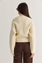 Women's Beige Turtleneck Button Detailed Knitted Sweater Cardigan Cln40 60286617 - 7
