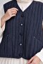 Quilted Short Vest with Pockets Dark Blue - 5