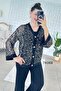 Sequined Mesh Cardigan 3-Piece Modal Set 7K068 - 3
