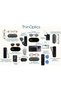 نظارات القراءة المستطيلة ThinOptics Universal Pod، إطارات زرقاء/حافظة سوداء، 1 × - 6