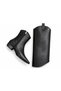 Women's Black Leather Detachable Boots and Heeled Boots - 6