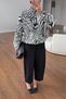 New Season Stand Collar Zebra Patterned Bomber Coat Jacket - 6