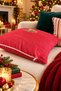 Premium Embroidered Cushion Cover - Artdeco Red Sleigh - 43*43 cm - Pnk001 - 3