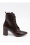 Pres 1037 Brown Krşk Patent Leather Heeled Women's Boots - 5