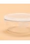 White Plain Round Glass Storage Box With Lid - 4