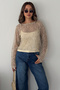 Women's Sequined Transparent Blouse and Strappy Tank Top 2-Piece Set - 3