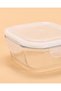White Plain Square Glass Storage Box With Lid - 4