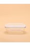 White Plain Rectangle Glass Storage Box With Lid - 3