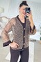 Sequined Mesh Cardigan 3-Piece Modal Set 7K068 - 3