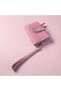 Pink Color Soft Texture Wrist Strap Wallet Clutch Bag - 4
