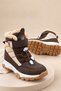 Tundy Unisex Children's Snow Boots with Fur Inside, Velcro and Laces