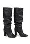 Zri̇n-4807 Premium Black Bellows Thick Heel Daily Women's Boots 9.5 cm - 2