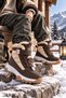 Tundy Unisex Children's Snow Boots with Fur Inside, Velcro and Laces - 7
