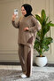 6686 - Stylish, Comfortable, Loose-Fitting Viscose Soft Modal Fabric Zipper Detailed Peach Fabric Garnished Women's Suit - 3