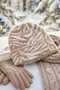 Women's Zebra Patterned Soft Plush Beanie Soft Textured Folded Winter Snow Beanie - 2