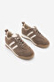 Women's Suede Look Stripe Detailed Retro Sneaker Sports Shoes Lorezi Mink Suede - 4
