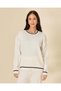 Women Ivory Textured Crew Neck Sweater