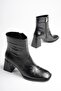 Women's Crocodile Black Winter 7 cm Thick Heeled Boots Tr08Mk03A - 6