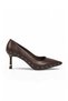 Brown Thin Heeled Stylish Comfortable Women's Special Day and Night Evening Dress Shoes 314132 - 2