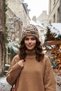Women's Zebra Patterned Soft Plush Beanie Soft Textured Folded Winter Snow Beanie - 5