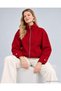 High Collar Zippered Plaid Bomber Jacket