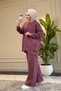 6686 - Stylish, Comfortable, Loose-Fitting Viscose Soft Modal Fabric Zipper Detailed Peach Fabric Garnished Women's Suit - 2