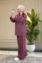 6657 - Stylish, Comfortable, Loose-Fitting Viscose Soft Modal Fabric Hooded Detailed Peach Fabric Garnished Women's Set - 4
