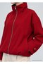 High Collar Zippered Plaid Bomber Jacket - 3