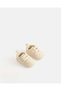 Baby Cream Quilted Hook-And-Loop Velcro Strap Pram Shoe - 2