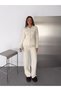 Hakim Lapel Collar Button Detailed Knitwear Cardigan and Relaxed Fit Wide Leg Pants Bottom Top Set Aw26Au0015